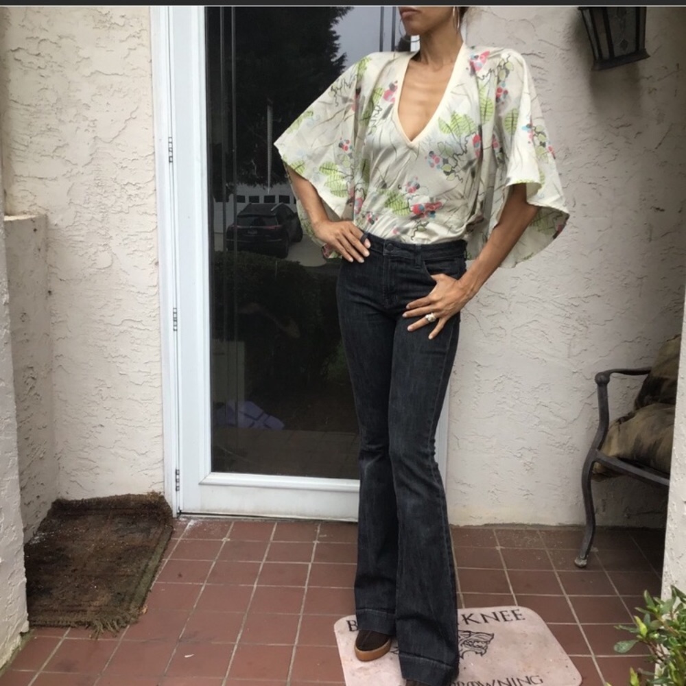 J Brand Doll Black Flare Jeans, Size 25, Boho